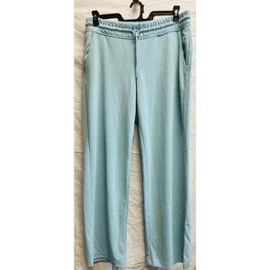 Athleta Womens Large Light Blue Sweatpants Drawstring Waist Slash Pockets